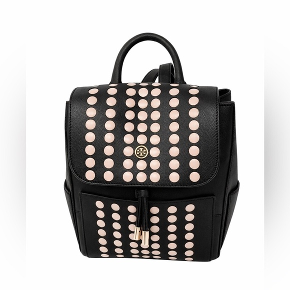 Tory Burch Lily Mini Backpack in Black/Light Oak color gold hardware. NEW - Picture 2 of 8